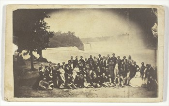 Untitled (Group at Niagara falls), c. 1860, probably American, 19th century, United States, Albumen