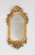 Mirror, Mid 18th century, Venice, Italy, Venice, Gilded wood, engraved mirror glass, 81.3 x 40.6 cm