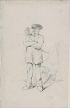 Sailor with a Monkey, n.d., Attributed to Alexandre Gabriel Decamps, French, 1803-1860, France,