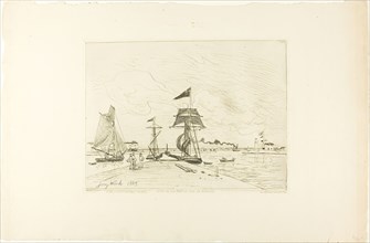 Wooden Pier, Honfleur Port, 1865, published January 1866, Johan Barthold Jongkind, Dutch,