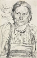 Portrait of a Peasant Woman, 1884, Adolph Menzel, German, 1815–1905, Germany, Charcoal and graphite