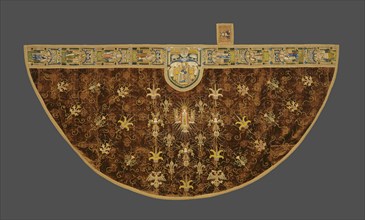 Cope, 1490/1517, with later restoration, England, Silk cut and voided velvet, linen appliqué, silk