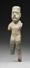 Standing Figurine, 800/400 B.C., Olmec, Veracruz, Mexico, Mexico, Green hornfels and cinnabar, H.