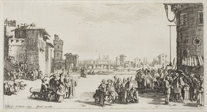The Slave Market, 1629, Jacques Callot, French, 1592-1635, France, Etching on paper, 115 × 218 mm