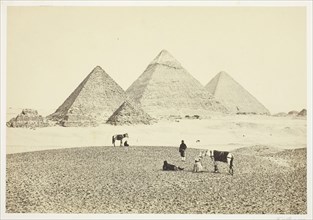 The Pyramids of El Geezeh, from the Southwest, 1857, Francis Frith, English, 1822–1898, England,