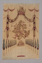 Head cloth for Bed Set, 18th century, France, Nantes, Nantes, Cotton, plain weave, block printed