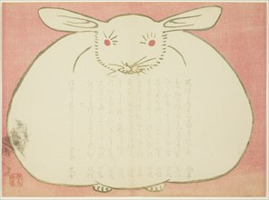 Portrait of a Rabbit, 1867, Yabu Chosui, Japanese, 1814-c. 1870, Japan, Color woodblock print,