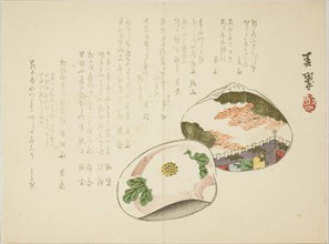 Clam Shells, 1860s, Yabu Chosui, Japanese, 1814-about 1870, Japan, Color woodblock print, surimono,