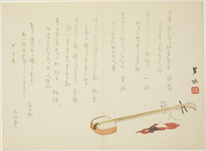 Shamisen and Rat, spring 1864, Imoto Rosui, Japanese, active mid-19th century, Japan, Color
