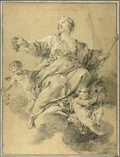 Allegory of Victory, 1770/80, Jean Baptiste Marie Pierre, French, 1713-1789, France, Black chalk,