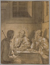 Supper at Emmaus, 1590/95, Pieter de Witte, Flemish, 1548-1628, Italy, Pen and brown ink and brush
