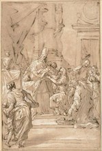 Presentation in the Temple, c. 1710, Pietro Antonio di Pietri, Italian, 1663-1716, Italy, Pen and