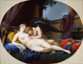 Cupid and Psyche, 1828, Jean Baptiste Regnault, French, 1754-1829, France, Oil on canvas, 60 1/8 ×