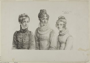 Portrait of Three Adolescents, 1817, Monogrammist B.D.P., possibly French, 18th-19th century,