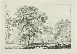 People Walking in a Wood, 1817, Louis Pierre Baltard, French, 1764-1846, France, Lithograph on