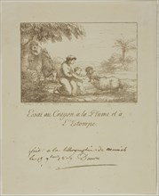 The Holy Family, 1809, Dominique-Vivant Denon, French, 1747-1825, France, Lithograph in brown on