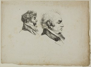 Profile Portrait of the Printers Brunet and Lasteyrie, 1816, Dominique-Vivant Denon, French,