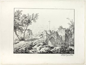 Landscape with Bridge, 1817, Achille Etna Michallon (French, 1796-1822), printed by Comte de