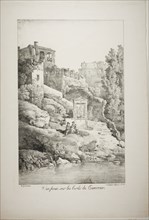 View From the Banks of the Teverone, 1817, Claude Thiénon (French, 1772-1846), printed by Comte de