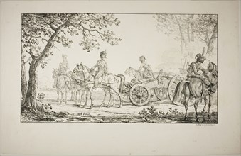 Harnessed Artillery, 1817, Carle Vernet (French, 1758-1836), printed by Comte de Charles Philibert