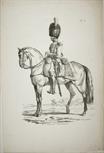 Royal Guard, Norman Mounted Soldier and Horse, No. 2, c. 1818, Carle Vernet (French, 1758-1836),