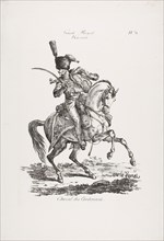 Royal Guard, Mounted Hussard and Horse No. 6, c. 1818, Carle Vernet (French, 1758-1836), printed by