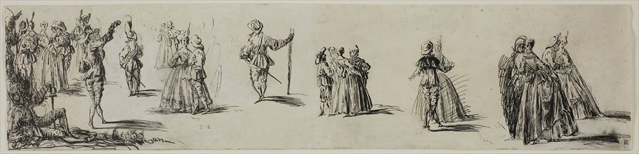 Sketches of Ladies and Gentlemen, Dancers, n.d., Imitator of Jean Antoine Watteau, French,