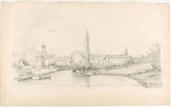 Canal Scene Near Brussels, 1870/73, Eugène Louis Boudin, French, 1824-1898, France, Graphite on