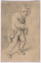 Hurdy-Gurdy Player, 1695, Cornelis Dusart, Dutch, 1660-1704, Holland, Pen and black ink, with black