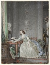 Interior with a Portrait of a Young Lady Before a Bust, 1788, Claude Hoin, French, 1750-1817,