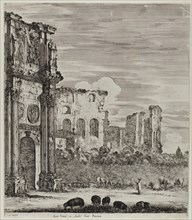 The Arch of Constantine, 1654, Stefano della Bella, Italian, 1610-1664, Italy, Etching on ivory