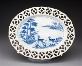 Platter, c. 1740, Dublin, Ireland, Dublin, Tin-glazed earthenware, 29 × 24 cm (11 7/16 × 9 7/16 in