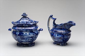 Sugar Bowl and Creamer, 1820/50, English for the American market, Staffordshire, England,