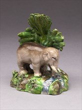 Elephant, c. 1820/30, England, Staffordshire, Staffordshire, Lead-glazed earthenware, polychrome