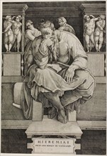 Jeremiah, 1547, Nicolas Beatrizet (French, 1515-after 1565), after Michelangelo Buonarroti
