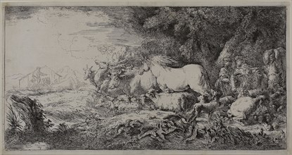 Noah and the Animals Entering the Ark, 1650/55, Giovanni Benedetto Castiglione, Italian, 1609-1664,