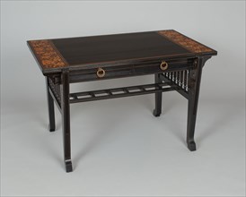 Table, c. 1878, Herter Brothers, American, 1864–1906, New York City, Ebonized maple and various