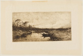 An Autumn Evening: Near Rossillon, 1874, Adolphe Appian, French, 1818-1898, France, Etching on
