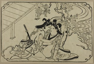Lovers in the Garden, from an Untitled Series of Erotic Prints, c. 1673/81, Hishikawa Moronobu,