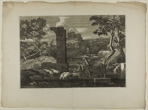 Landscape with a Shepherd and His Flock, 1668–71, Sébastien Bourdon, French, 1616-1671, France,