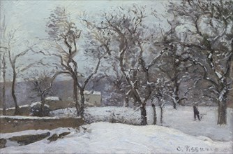 Snow at Louveciennes, c. 1870, Camille Pissarro, French, 1830-1903, France, Oil on panel, 32.3 × 47