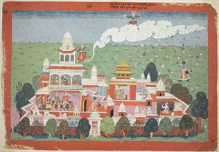 Pradyumna Enters the Palace of the Demon Sambar and Challenges him to Battle, page from a
