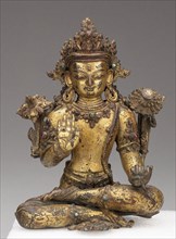 Bodhisattva Avalokiteshvara Seated with Hand in Gesture of Reassurance (Abhayamudra), 15th/16th