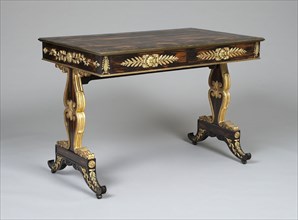 Sofa Table, c. 1805, England, Oak, calamander, and gilt brass, 73.7 × 106.7 × 64.8 cm (29 × 42 × 25