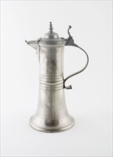 Covered Flagon with Spout, 1750/1800, Possibly Andreas Wirz, Zurich, Switzerland, Zürich, Pewter,