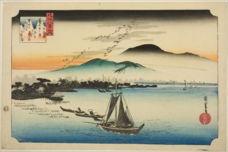 Descending Geese at Katada (Katada rakugan), from the series Eight Views of Omi (Omi hakkei no