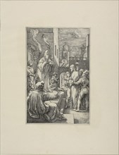 Christ Before Caiaphas, plate four from The Passion of Christ, 1597, Hendrick Goltzius, Dutch,