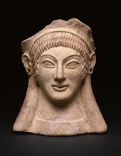 Votive (Gift) in the Shape of a Woman’s Head, about 500 BC, Etruscan, possibly Veii, Veii,