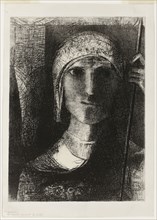Parsifal, 1891, Odilon Redon, French, 1840-1916, France, Transfer lithograph on mounted ivory China