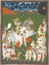 Maharana Bhim Singh in Procession, c. 1820, India, Rajasthan, Mewar, Udaipur, attributed to Ghasi